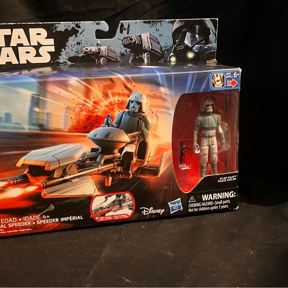 Hasbro Star Wars Imperial Speeder with Action Figure - Black and Gray